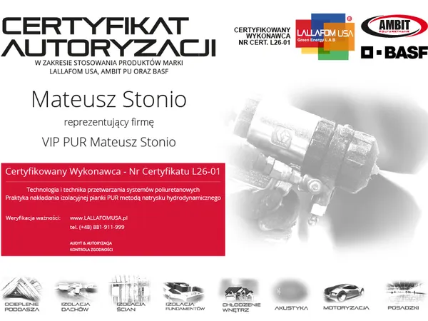 Certyfikat Mateusz Stonio